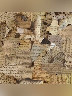 3 for $20 New Vintage Burnt Paper Scrap Script Stickers - 50 pce